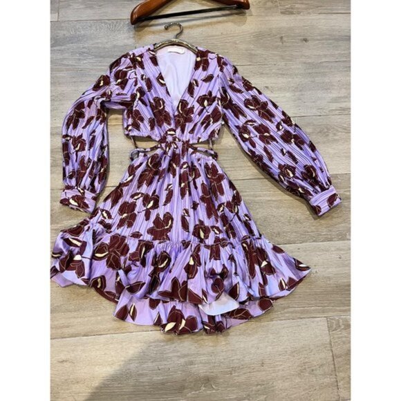 NWOT Jonathan Simkhai Londyn Collage Floral-Print Cutout Mini DRESS size M - Picture 8 of 12